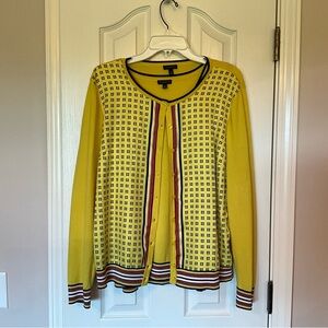 Talbots L Spring/summer bright yellow sweater set.